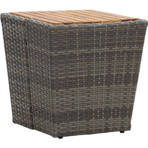 VidaXL Theetafel 41,5x41,5x43 cm Poly Rattan Acaciahout Grijs
