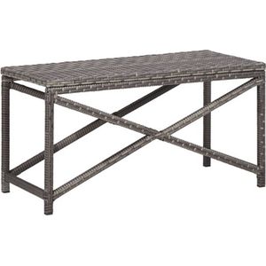 vidaXL Gartenbank 80 cm Poly Rattan Grau