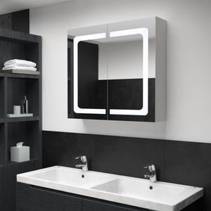vidaXL Badkamerkast - Wit - MDF - Met Spiegel en LED Verlichting