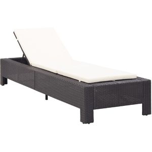 vidaXL - Ligbed - Zwart - Poly Rattan - Inclusief Kussen