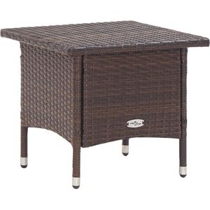 vidaXL Theetafel 50x50x47 cm poly rattan bruin