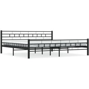 VidaXL Bedframe Staal Zwart 200x200 cm