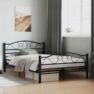 vidaXL - Bedframe - Zwart - Staal - Met Lattenbodem
