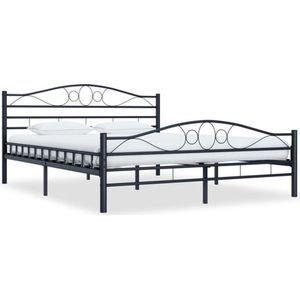 vidaXL Bedframe staal zwart 140x200 cm