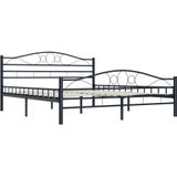 vidaXL - Bedframe - staal - zwart - 160x200 - cm