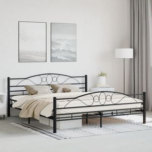 vidaXL - Bedframe - staal - zwart - 180x200 - cm