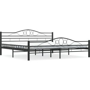 vidaXL Bedframe staal zwart 180x200 cm