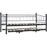 VidaXL Bedframe Staal Zwart 180x200/90x200 cm