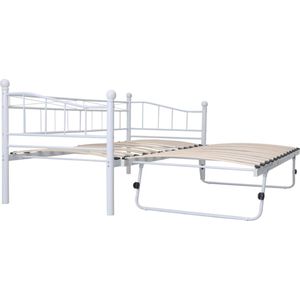 Bedframe staal wit 180x200/90x200 cm