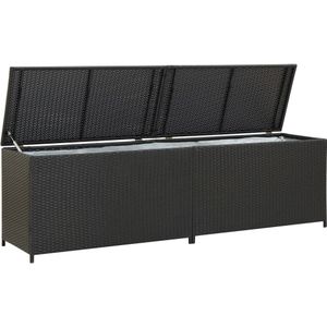 vidaXL Tuinbox 200x50x60 cm poly rattan zwart