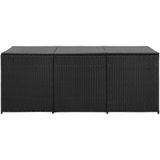 VidaXL Tuinbox 180x90x75 cm Poly Rattan Zwart - Ruime en stijlvolle opbergbox voor buiten