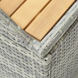 VidaXL Tuinopbergbank 120 cm Poly Rattan Grijs