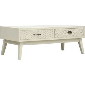 vidaXL - Salontafel - Grijs - Bewerkt Hout - 2 Lades