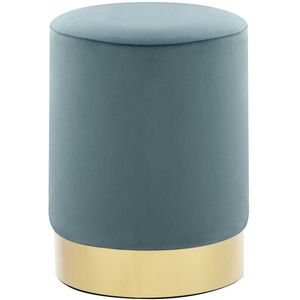 vidaXL Hocker Hellblau und Golden Samt