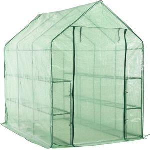 Tuinkas - Compact - Lichtgewicht - Transparant Groen - Stalen Frame