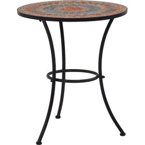 vidaXL - Bistrotafel - Mozaïek - Oranje en Grijs - Keramiek