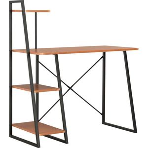 vidaXL-Bureau-met-schappen-102x50x117-cm-zwart-en-bruin