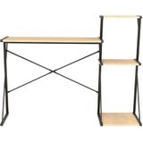 VidaXL Bureau met Schap 116x50x93 cm - Zwart en Eikenkleurig