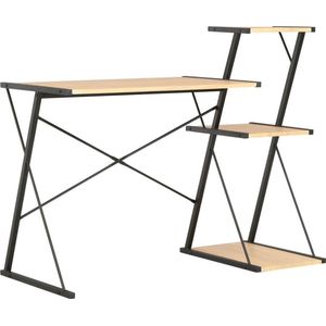 VidaXL Bureau met Schap 116x50x93 cm - Zwart en Eikenkleurig