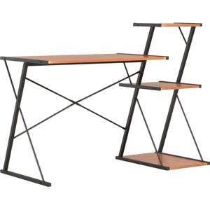 VidaXL Bureau met Schap 116x50x93 cm - Zwart en Bruin