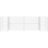 H-förmiger Gabionen-Pflanzkorb Stahldraht 260x40x80 cm Vidaxl