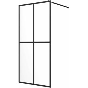 vidaXL - Inloopdouchewand - 90x195 - cm - transparant - gehard - glas