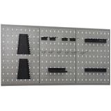 vidaXL - Gaatjespaneel - wandgemonteerd - 3 - st - 40x58 - cm - staal