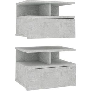vidaXL-Nachtkastjes-2-st-40x31x27-cm-bewerkt-hout-betongrijs