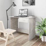 vidaXL-Bureau-100x50x76-cm-bewerkt-hout-betongrijs