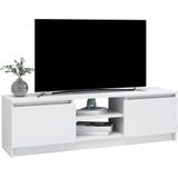 VidaXL TV-meubel 120x30x35,5 cm - Bewerkt Hout Hoogglans Wit