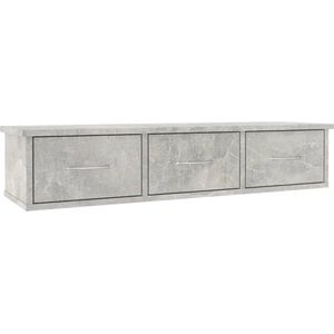 VidaXL Wandschap met Lades 88x26x18,5 cm Spaanplaat Betongrijs