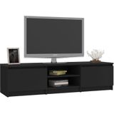 VidaXL TV-meubel 140x40x35,5 cm - Bewerkt Hout Zwart