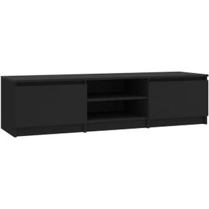 vidaXL - Tv-meubel - 140x40x35,5 - cm - bewerkt - hout - zwart