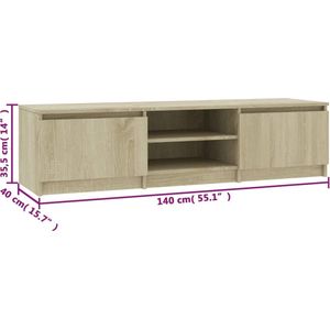 vidaXL-Tv-meubel-140x40x35,5-cm-bewerkt-hout-sonoma-eikenkleurig