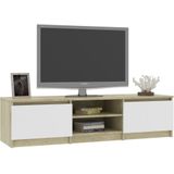 vidaXL-Tv-meubel-140x40x35,5cm-bewerkt-hout-wit-en-sonoma-eikenkleurig