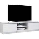 VidaXL TV-meubel 140x40x35,5 cm - Bewerkt Hout - Hoogglans Wit