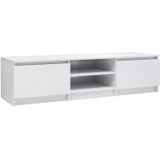 VidaXL TV-meubel 140x40x35,5 cm - Bewerkt Hout - Hoogglans Wit