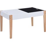 VidaXL Kindertafel en Stoelenset - 3-delig, Zwart en Wit