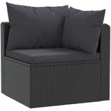 VidaXL 5-delige Loungeset met Kussens Poly Rattan Zwart