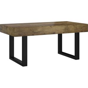 Couchtisch Dunkelbraun und Schwarz 90x45x40 cm MDF und Eisen vidaXL
