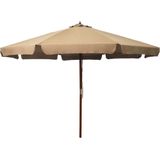 vidaXL Sonnenschirm mit Holzmast 330 cm Taupe