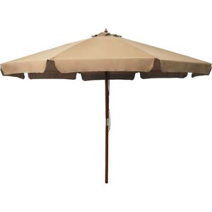vidaXL Sonnenschirm mit Holzmast 330 cm Taupe