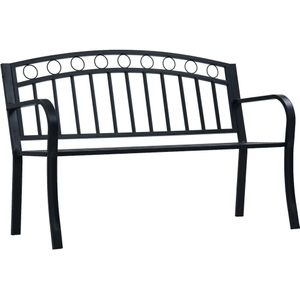 Gartenbank 125 cm Schwarz Stahl Vidaxl