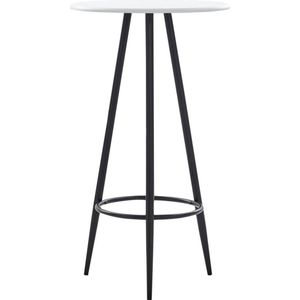vidaXL Bartafel - Wit MDF - Zwarte Stalen Poten - 60x107,5 cm