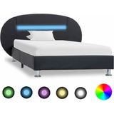 vidaXL Bedframe met LED kunstleer zwart 90x200 cm