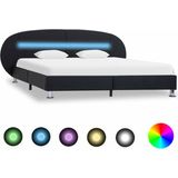 vidaXL-Bedframe-met-LED-kunstleer-zwart-180x200-cm