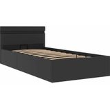 vidaXL Bedframe met opslag hydraulisch LED kunstleer zwart 100x200 cm