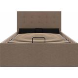 vidaXL Bedframe met hydraulische opslag stof taupe 100x200 cm