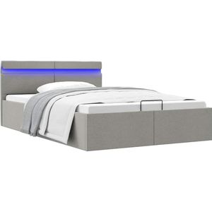 Vidaxl - Bett mit Bettkasten Hydraulisch led Hellgrau Stoff 140x200 cm 368592