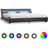 VidaXL Bedframe met LED Kunstleer Grijs 180x200 cm